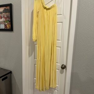 Free People Sunny Yellow One-Shoulder Jumpsuit